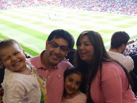 The Sarda family enjoy the Manchester Utd hospitality