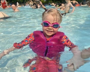 Matilda swimming on holiday